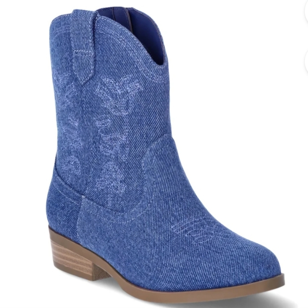 NWT Denim Boots Zipper Closure Toddler Sizes 12 Cute Cowgirl Boots